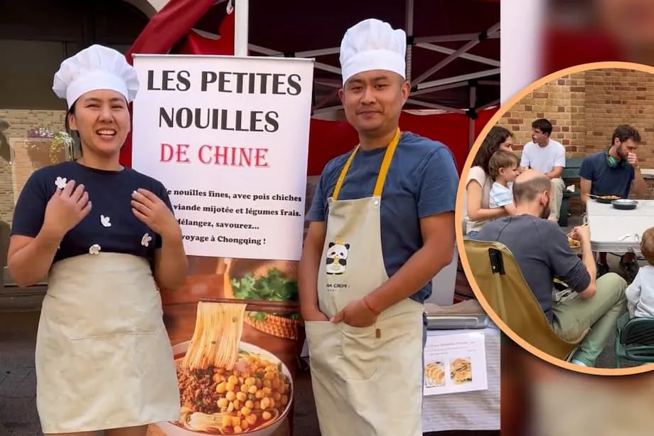 Từ phòng thí nghiệm đất đến chợ đường phố: Tiến sĩ Trung Quốc cùng vợ đưa mì Trùng Khánh thành món ăn gây sốt ở Bỉ