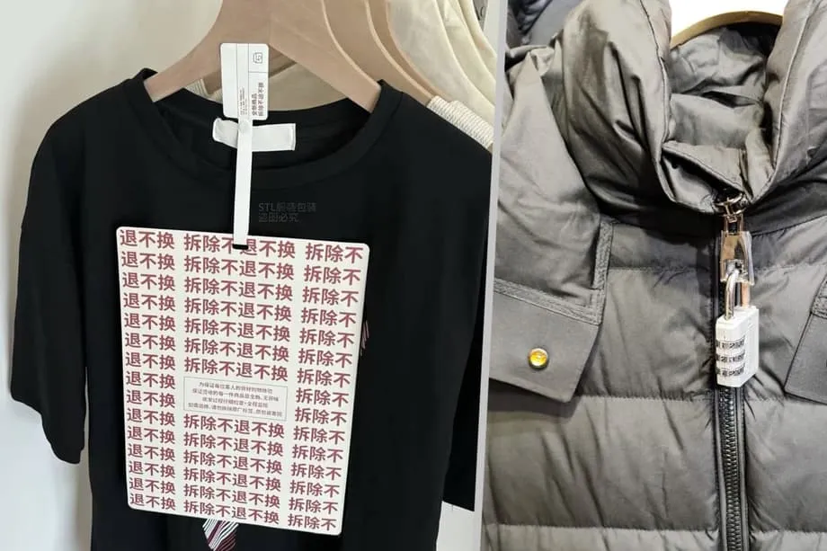 Các cửa hàng thương mại điện tử Trung Quốc dùng mác lớn và khóa để ngăn khách lợi dụng chính sách trả hàng